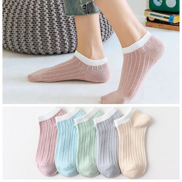 Calcetines de verano para mujer, de boca baja, color verde limón, transpirables, cortos, estilo Harajuku, invisibles, para niños