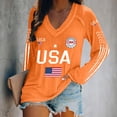thumbnail image 2 of MEICHEN Summer Usa 250th Anniversary Printed V Neck T Shirt for Women Fashion Patriotic Pullover Top Casual Blouse Graphic Tee, 2 of 4