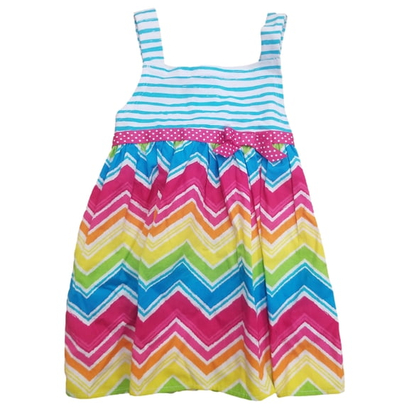 Youngland Infant Girls Blue Pink Green Yellow Colorful Tank Sun Dress 24m