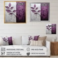 thumbnail image 4 of Designart "Precision In Plum Purple Leaves" Leaves Floater Framed Wall Art Living Room, 4 of 5