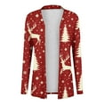 thumbnail image 4 of ClodeEU Womens Christmas Print Cardigan,Open Front Long Sleeve Cardigans,Christmas Holiday Trendy Casual Coat Red h,Womens Plus XXXL, 4 of 4