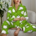 thumbnail image 5 of Xecao Funny Sheep Doing Yoga Print Women Pajamas Set Soft Sleepwear Pjs long Sleeve Button Down Nightwear with Long Pants, 5 of 6