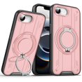 thumbnail image 1 of KOMI Étui Magnétique pour iPhone 16E / iPhone SE4, Support Rotatif Anneau Étui de Protection Robuste Rose, 1 of 5