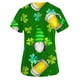 thumbnail image 4 of Día de San Patricio Mujer Cuello en V Casual Manga corta Impreso Bolsillos Señoras Tops Blusa Uniforme Pompotops hkajfhjk459846, 4 of 4