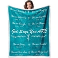 thumbnail image 1 of LHSHID Bible Blanket Christian Sympathy Blanket Inspirational Gifts Religious Gifts for Men Jesus Christ God Say You are Blessed Soft Throw Blanket for Praying Faith Man 60"x80", 1 of 7