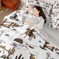thumbnail image 4 of Castle Fairy Western Cowboys Bedding Comforter Set,Farm Highland Cow Full Bedding Set, 4 of 8