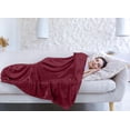 thumbnail image 4 of Utopia Bedding Fleece Blanket Queen Size Burgundy 300GSM Luxury Anti-Static Fuzzy Soft Microfiber Bed Blanket (90x90 Inch), 4 of 9
