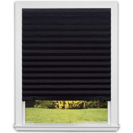 Redi Shade No Tools Original Blackout Pleated Paper Shade Black  Indoor Use  48  x 72   6 Pack