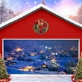 thumbnail image 2 of 16x 7ftChristmas Garage Door Decoration Background Xmas Winter Rustic Village Night View Scenery Backdrop Retro Xmas Tree Forest Banner for Christmas Happy New Year Party Outdoor Indoor Banner Cover, 2 of 5