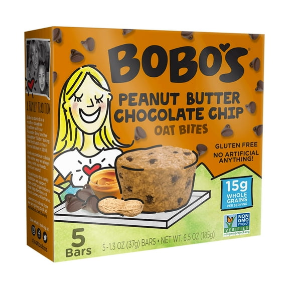 Bobo's Oat Bites, Peanut Butter Chocolate Chip, 1.3 Ounce-5 Count(Pack of 1) YUN12 YUN12