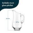 thumbnail image 3 of Libbey Atlantis Large Glass Pitcher, 73 Oz, Clear, Tall, Elegant Glass Pitcher with Handle, Modern Lemonade Jar for Water, Punch, Iced Tea, and More, 3 of 6