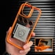 thumbnail image 2 of 【 Soporte De Metal/Película De Lente Funda Dura Transparente/Naranja 】 compatible Para iPhone 11 12 13 14 pro max Caso, 2 of 4