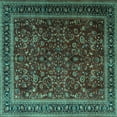 thumbnail image 1 of Ahgly Company Machine Washable Indoor Square Persian Turquoise Blue Traditional Area Rugs, 6' Square, 1 of 4