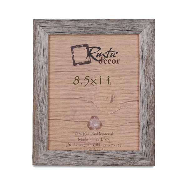 8.5x11-1.25" Wide Standard Reclaimed Rustic Barnwood Photo Frame