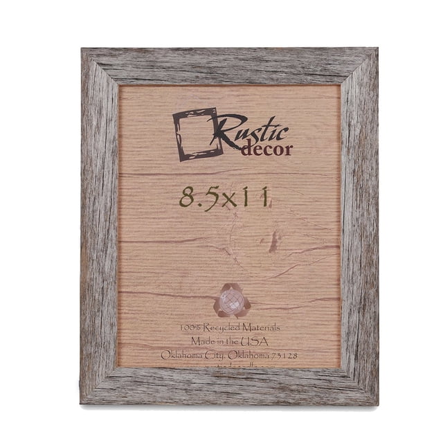 8.5x11-1.25" Wide Standard Reclaimed Rustic Barnwood Photo Frame