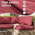 thumbnail image 6 of Pakunoda 14 Pieces Outdoor Replacement Cushions, 5” High-Density Foam Sectional Cushions Couch, 6 Seat Patio Conversation Sets for Rattan Wicker, Liner&Cover, Fuchsia Red, 6 of 7