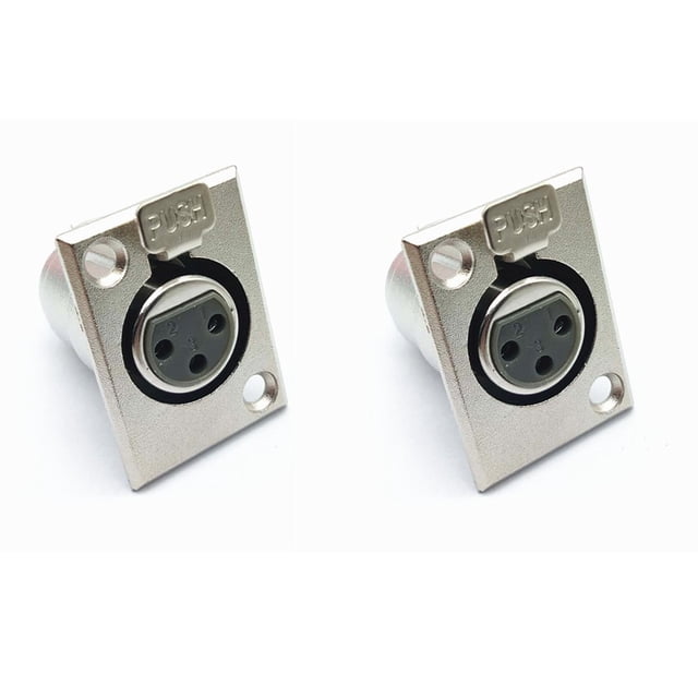 2 Pcs 3 Pin XLR Male Female Socket Panel Mount Chassis Mic Jack Audio Connector