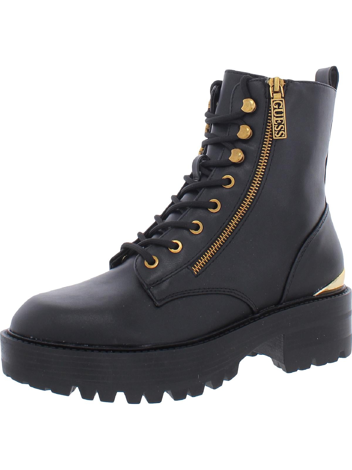 Guess Womens Fearne Faux-Leather Platform Combat & Lace-up Boots ...