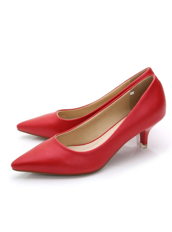 red pumps low heel