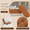 thumbnail image 4 of S-HOME 29.5 Inch Footboard Bench in Fabric Upholstered Design with Hidden Storage and Stylish Fringe for Any Room，Orange, 4 of 12