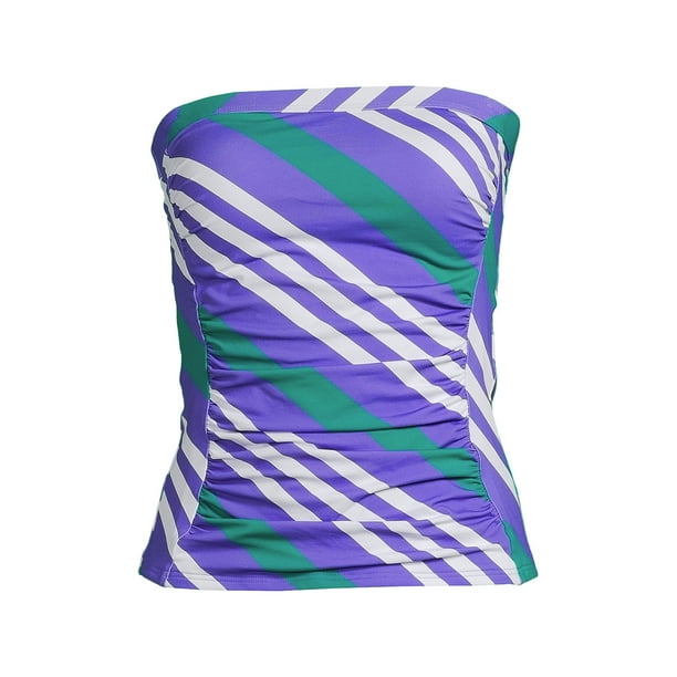 Lands' End Women's Chlorine Resistant Bandeau Tankini Swimsuit Top with