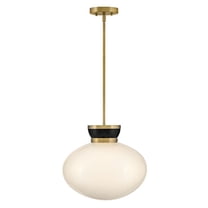 83604BK-LCB Lark Lucy - 12W 1 LED Medium Pendant-13.25 Inch Tall and 15 Inch Wide-Black/Lacquered Brass Finish