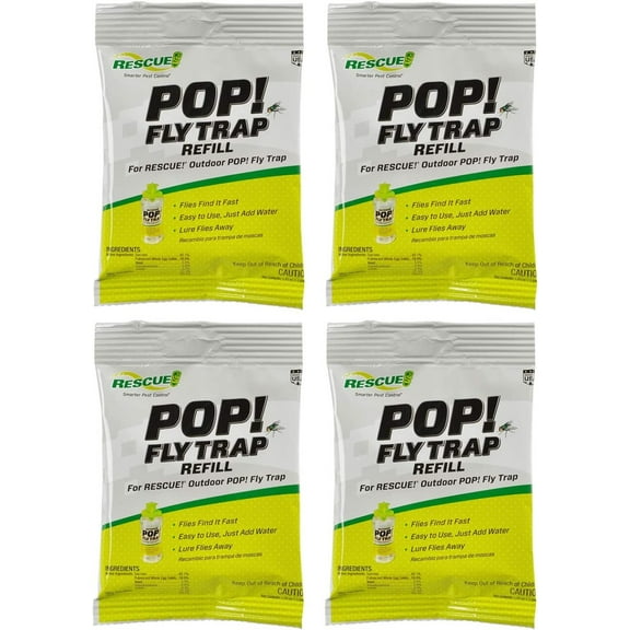 RESCUE! POP! Outdoor Fly Trap Bait Refill, 4 Pack