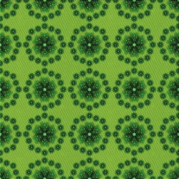 Ahgly Company Indoor Square Patterned Green Area Rugs, 5' Square