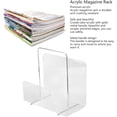 thumbnail image 3 of Topyond Clear Acrylic Magazine Rack, File Book Holder Wall Bookshelf Brochure Display Rack Office Organization and Storage for Books,Records,Magazine,File Folders for Reception Areas, Living Rooms, 3 of 8