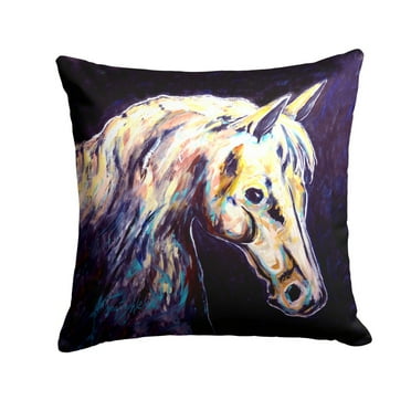 Carolines Treasures MW1333PW1414 Knight Horse Fabric Decorative Pillow  14Hx14W multicolor