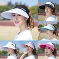thumbnail image 5 of Summer Wide Brim Adjustable UV Protection Sun Hat Beach Cap Sports Visors Empty Top Hat BLACK, 5 of 8