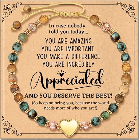 DESIGNICE Inspirational Bracelets for Women: Healing Natural Stone Beads Bracelets-Birthday Mother S Day Gifts Thinking of You Get Well Soon Gift for Women Friends Sister Mom