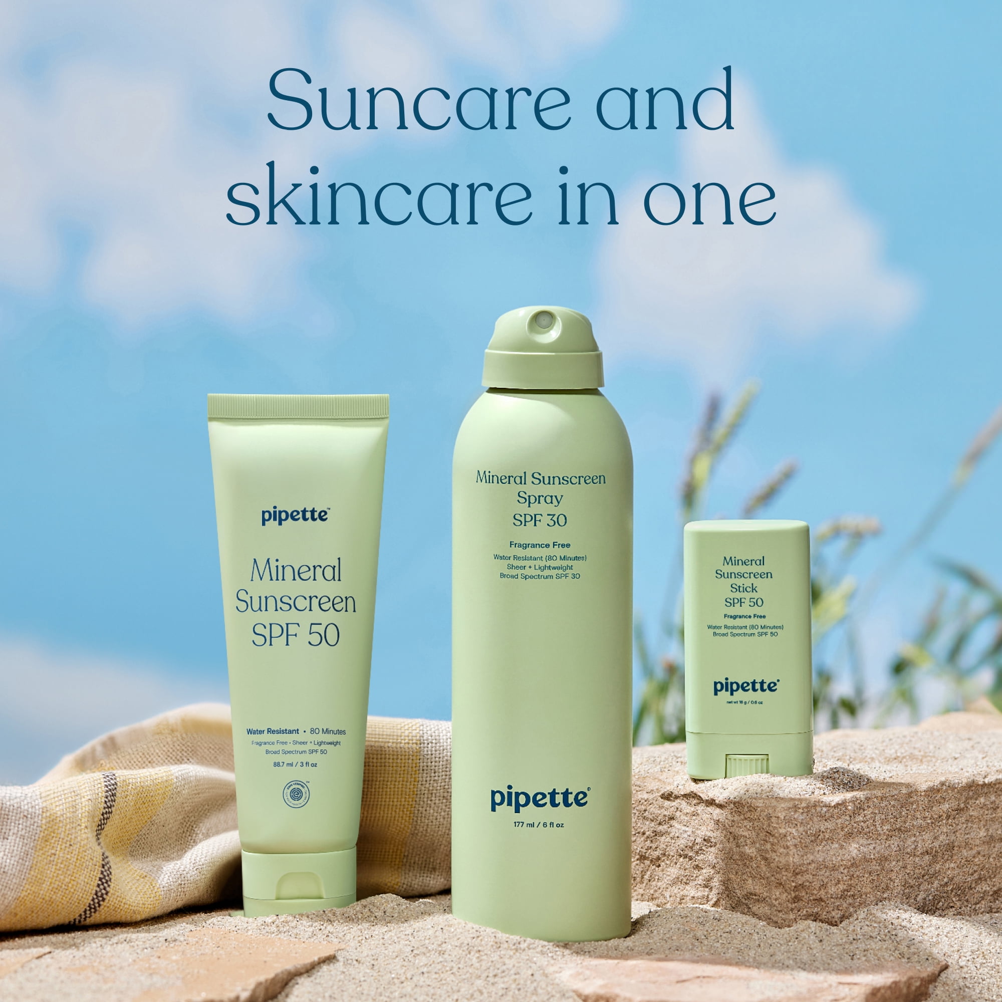 Pipette Mineral Sunscreen Lotion Broad Spectrum SPF 50 - 3 fl oz