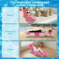 thumbnail image 5 of 3-in-1 Heavy Duty Tanning Chair in  with Adjustable 5-Position Design Portable Outdoor Lounger for Beach Use, 5 of 12