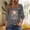 Gray plus size boho tops a1, variant on Kadlawus Women Plus Size Fall Square Neck 3/4 Sleeve Graphic Boho Casual Tshirt Print Loose Pullover Tops for Daily Office Weekend Commute Wear, Gray M
