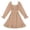 Khaki, variant on Bmisegm Girls' Dresses Square Neck Long Sleeve Puff Ruffle Hem Tie Waist A Line Swing Dress Casual Girls Dress 10-11 Years