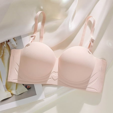 Mrasaso Up to 60% Off! Workout Tops for Women Women Nylon Bra Women s Solid Color Thin Style Ventilated Back Buckle Bra Wireless and Seamless No Steel Rim(1pc Bra) Pink|32/70AB