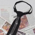 thumbnail image 3 of Vjnyvs Elegant Black Rhinestone Tie Adjustable Neck Ties For Women Men For Casual, Business Shirt Bowtie Accessories, 3 of 7