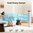thumbnail image 2 of SHOUFTW Tower Fan Standing Bladeless, 23ft/s Velocity Quiet, 64° Oscillating with 5 Speeds, 4 Modes, 12H Timer for Indoor Bedroom, White, 2 of 7