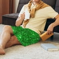 thumbnail image 6 of Bixox Men's Green Glitter printed lightweight casual shorts, soft sleep shorts with pockets., 6 of 7