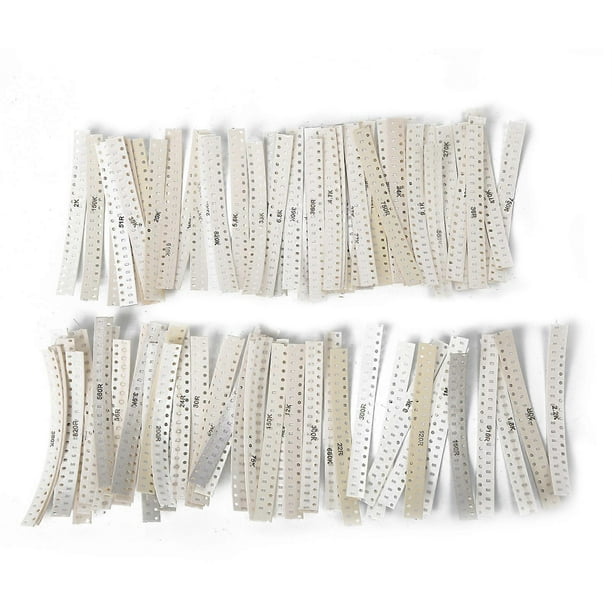 Kit d'assortiment de résistances CMS 0603, 1\xa0800 pièces, 1/10 W, 90 valeurs, échantillon de résistances 1\xa0%