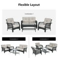 thumbnail image 6 of Patiojoy 4PCS Patio Rattan Furniture Set Outdoor Conversation Set w/Tempered Glass Coffee Table Beige, 6 of 10