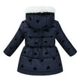 thumbnail image 3 of Girls Winter Coats Girls Puffer Coat with Pocket Zipper Winter Hoodies Coat Warm Windproof Children Padded Coats for Little Girls 4-5 Years, 3 of 7