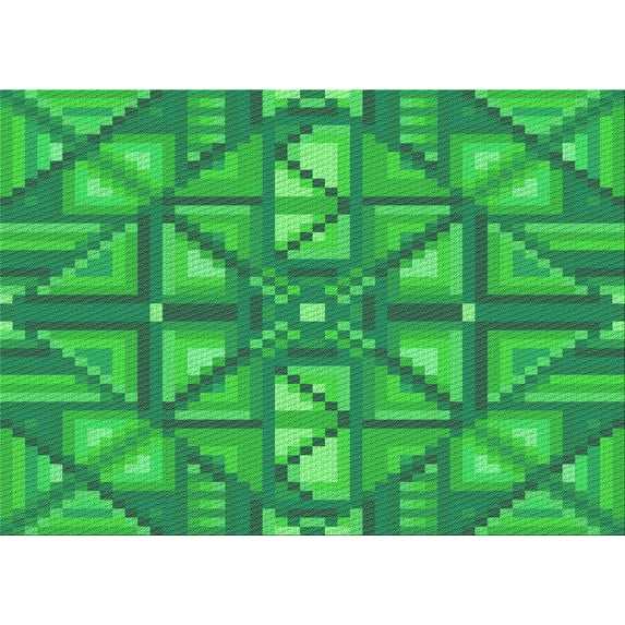 Ahgly Company Indoor Rectangle Patterned Neon Green Area Rugs, 6' x 9'