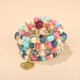 thumbnail image 2 of Pulsera de cristal en forma de corazón multicolor, moda étnica retro, exquisita pulsera para mujer, joyería con cuentas multicapa, 8 piezas Rojo Verde, 2 of 7