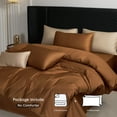 thumbnail image 2 of MooMee Duvet Cover Set Queen 600-TC 100% Extra Long-Staple Cotton Sateen Silky Smooth Luxury (Dark Orange), 2 of 6