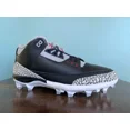 thumbnail image 2 of Ni - ke Ni - ke Air Jordan 3 Mid TD "Black Cement" Football Cleats Men's Size 15 FZ8626-001, 2 of 5
