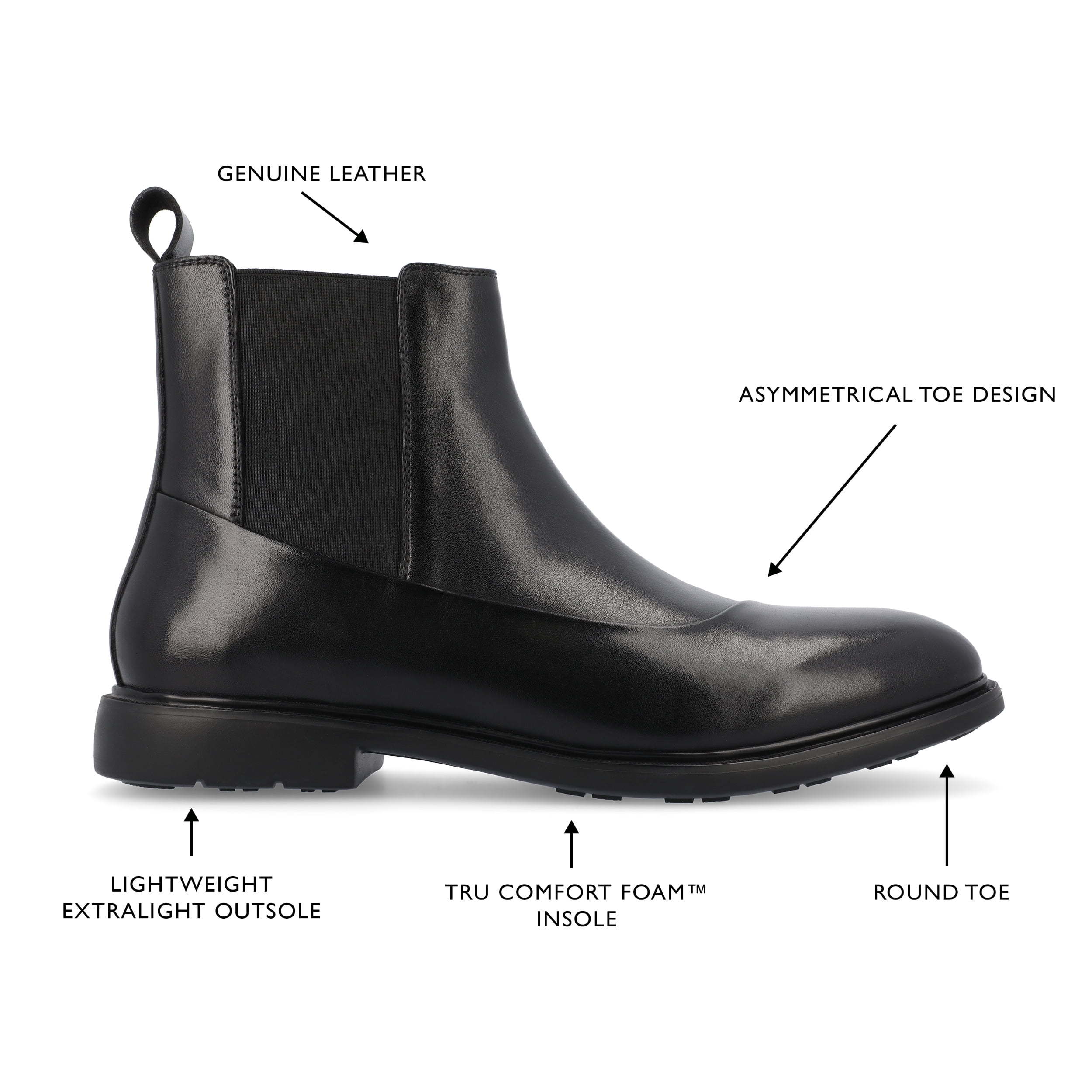 Thomas & Vine Hanford Plain Toe Chelsea Boot - Walmart.com