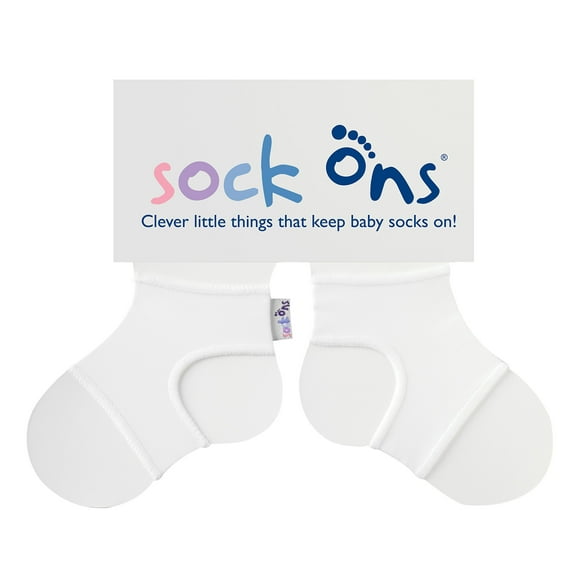 Sock Ons Keep Baby Socks On White (SM 0-6)