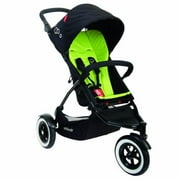 Angle View: phil & teds Dot Black Inline Compact Baby Stroller | Black/Apple